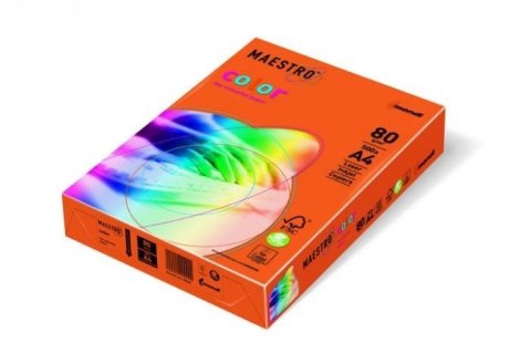 Papier xero MAESTRO COLOR A4 160g 250 ark. OR43 orange intensive