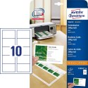 Wizytówki do druku Quick & Clean, 85 x 54 mm, 100 szt., 200 g, matowe, białe, Avery C32011-10