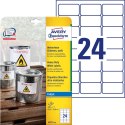 Etykiety foliowe 63,5 x 33,9 mm, białe etykiety wodoodporne z trwałym klejem, etykiety poliestrowe na znaki BHP, 10 ark. / op., 