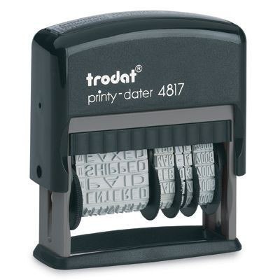 Datownik 4817 PRINTY POLN./ISO z hasłami czcionka 3.8mm samotuszujący, bez wkładki, TRODAT