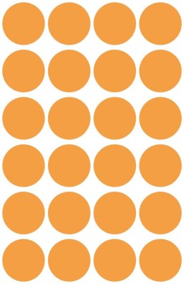 Kółka do zaznaczania śr. 18 mm, pomarańczowe neonowe etykiety papierowe, etykiety okrągłe z trwałym klejem, etykiety do oznaczen