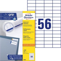 Trwałe etykiety papierowe 52,5 x 21,2 mm, białe etykiety samoprzylepne, etykiety do druku 100 ark. / op., Avery 3668