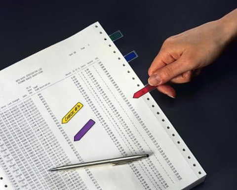 Zakładki indeksujące POST-IT (684-ARR1), PP, 12x43mm, strzałka, 5x20 kart., mix kolorów