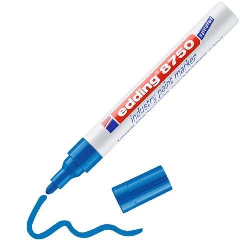 Marker lakierowy przemysłowy okrągła końcówka 2-4 mm niebieski Edding 8750/003/N