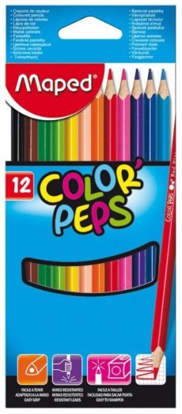 Kredki trójkątne MAPED COLORPEPS 12kolorów 183212 .