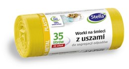 STELLA Worki 35l do segregacji plastiku, żółte z uszami LDPE (20 szt.) 032204