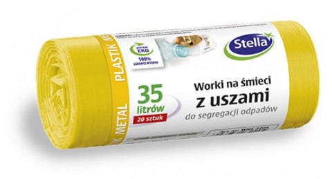 STELLA Worki 35l do segregacji plastiku, żółte z uszami LDPE (20 szt.) 032204