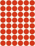 Kółka do zaznaczania śr. 18 mm, czerwone etykiety papierowe, etykiety okrągłe z trwałym klejem, etykiety do oznaczenia 1056 etyk