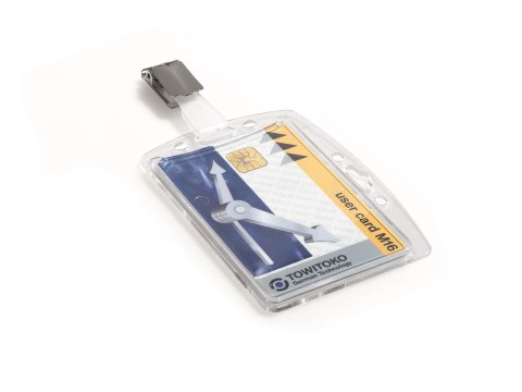 Etui do kart identyfikacyjnych 54x85mm z klipem (25 szt.) 8005-19 DURABLE