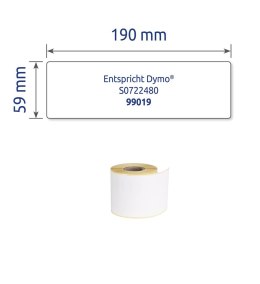 Etykiety na rolce, kryjące etykiety na segregatory 59 x 190mm, etykiety do termodruku, trwałe białe etykiety do segregatora, 110