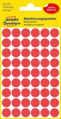 Kółka do zaznaczania śr. 12 mm, czerwone etykiety papierowe, etykiety okrągłe z trwałym klejem, etykiety do oznaczenia 270 etyk.