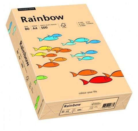 Papier xero kolorowy A4 80g 500 ark. RAINBOW R40 łososiowy 88042497