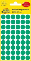 Kółka do zaznaczania śr. 12 mm, zielone etykiety papierowe, etykiety okrągłe z trwałym klejem, etykiety do oznaczenia 270 etyk. 