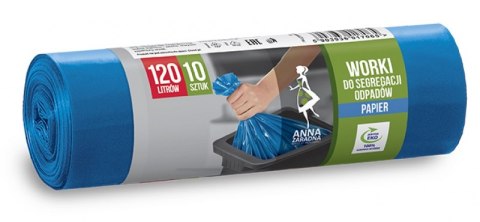 ANNA ZARADNA Worki 120l do segregacji papieru niebieskie LDPE (10 szt.) 17065