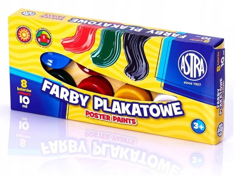 Farby plakatowe Astra 8 kolorów - 10 ml, 83113901 .
