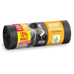 ANNA ZARADNA Worki 35l na śmieci wytrzymałe HDLD czarne (50 szt.) WNS0516/40