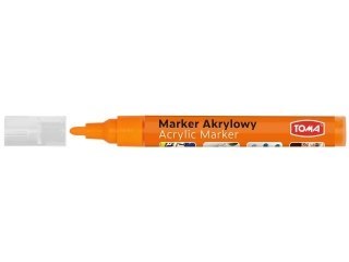 Marker akrylowy, fibrowa końcówka okrągła 2-5mm, pomarańczowy TO-402 Toma