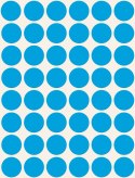 Kółka do zaznaczania śr. 18 mm, niebieskie etykiety papierowe, etykiety okrągłe z trwałym klejem, etykiety do oznaczenia 1056 et
