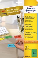 Usuwalne etykiety kolorowe 63,5 x 33,9 mm, zielone etykiety papierowe, etykiety samoprzylepne 20 ark. / op., Avery L6033-20