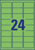 Usuwalne etykiety kolorowe 63,5 x 33,9 mm, zielone etykiety papierowe, etykiety samoprzylepne 20 ark. / op., Avery L6033-20