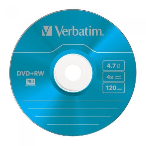 Płyta DVD+RW VERBATIM SLIM Color 4.7GB x4 (5 szt.) 43297