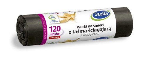 STELLA Worki 120l na śmieci ekologiczne , czarne (10 szt.) 004171