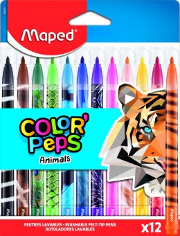 Flamastry COLORPEPS ANIMALS 12 szt. Maped 845403 .