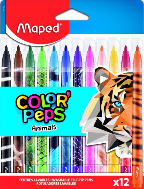 Flamastry COLORPEPS ANIMALS 12 szt. Maped 845403 .