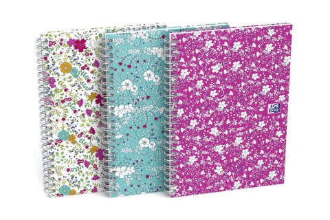 Kołonotatnik B5 60 kartek kratka/tagi Floral Oxford 400094955