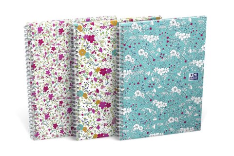 Kołonotatnik B5 60 kartek kratka/tagi Floral Oxford 400094955
