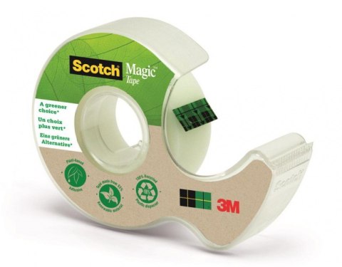 Taśma biurowa ekologiczna SCOTCH Magic (9-1920D), matowa, z dyspenserem, 19mm, 20m, 3M-70005280956