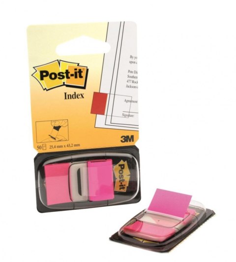 Zakładki indeksujące POST-IT_ (680-BP2EU), PP, 25,4x43,2mm, 2x50 kart., jaskraworóżowe