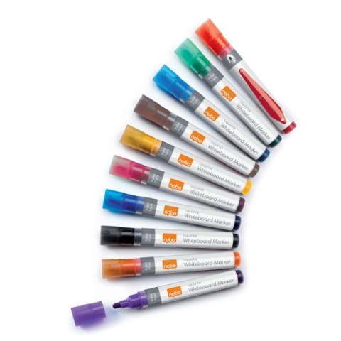 Markery Liquid Ink, różne kolory, 10 szt 1915381 NOBO