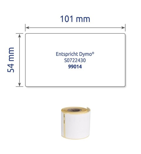 Etykiety na rolce, etykiety na paczki 54 x 101 mm, etykiety do termodruku, białe etykiety papierowe, etykiety kurierskie 220 ety