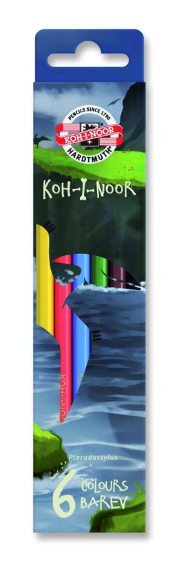 Kredki 3591 6 kol. DINO KOH I NOOR