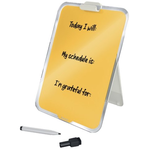 Szklana tabliczka na biurko Leitz Cosy, żółty 39470019 .