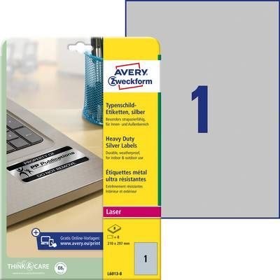Etykiety znamionowe 210 x 297 mm, srebrne etykiety wodoodporne, poliestrowe 8 ark., tabliczki znamionowe do druku, etykiety foli