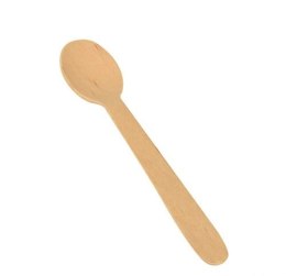 Łyżeczka drewniana deserowa brązowa 50 szt., 13cm, wielokrotnego użytku 45847