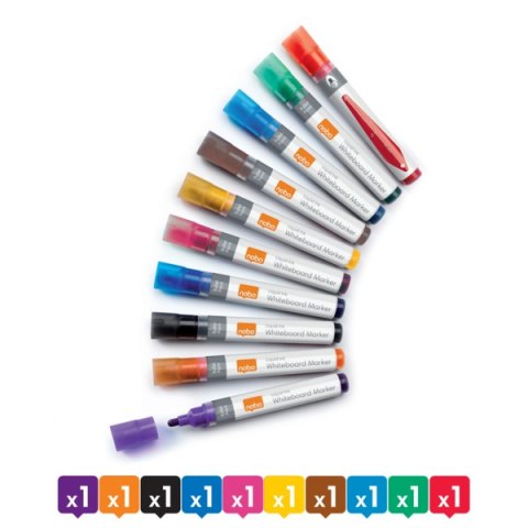 Markery Liquid Ink, różne kolory, 10 szt 1915381 NOBO