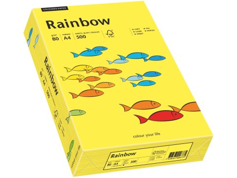 Papier xero kolorowy A4 160g 250 ark. RAINBOW R14 słoneczno żółty 88042327