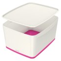 Pojemnik MyBOX duży z pokrywką biało-różowy LEITZ 52161023 .